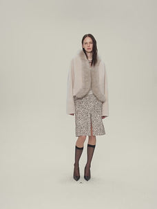 Firelady Fur Women's South African Merino Shearling Coat – Ombré Fox Fur Collar & Placket