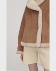 Fireladyfur Women's Short Reversible Vegan Shearling Jacket "Bella Poetry"