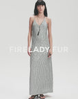Linen Sequin Embroidery Dress Summer"Galaxy Trace"