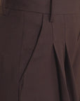 Merino wool blended double pleated wide-leg pants for women, versatile, drapey and comfortable casual trousers