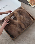 Firelady Fur Women‘s Fox Fur Coat with Hand-Sprayed Ombré Finish | Saga Furs, V-Neck Design"Gone with the Wind"