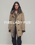 Firelady Women’s Parka with Real American Raccoon Fur Collar – Premium 90% White Goose Down Coat“Winter Street Lights”