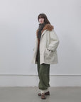 Fireladyfur Women’s Goose Down Parka coat with Toscana Shearling Fur“Green Mile Miracle”