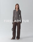Light luxury silver silk knitted slightly transparent tie lapel slim drape long sleeve knitted top"Eiffel"