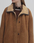 Fireladyfur Women's Shearling Coat - Merino Wool Stand-Up Fur Collar Knight's Contract