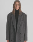 "Opium Nights"Women's Double-Breasted Blazer Coat with Straight Shoulders