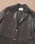 Firelady Fur Women‘s Genuine Lambskin Leather Jacket - Imported Vegetable-Tanned Suede, “Oversized Leather Blazer”