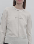 “Imbell"Imported Yangtze 30NM Contrast Stitch Wool Knit Skin-Friendly Short Top