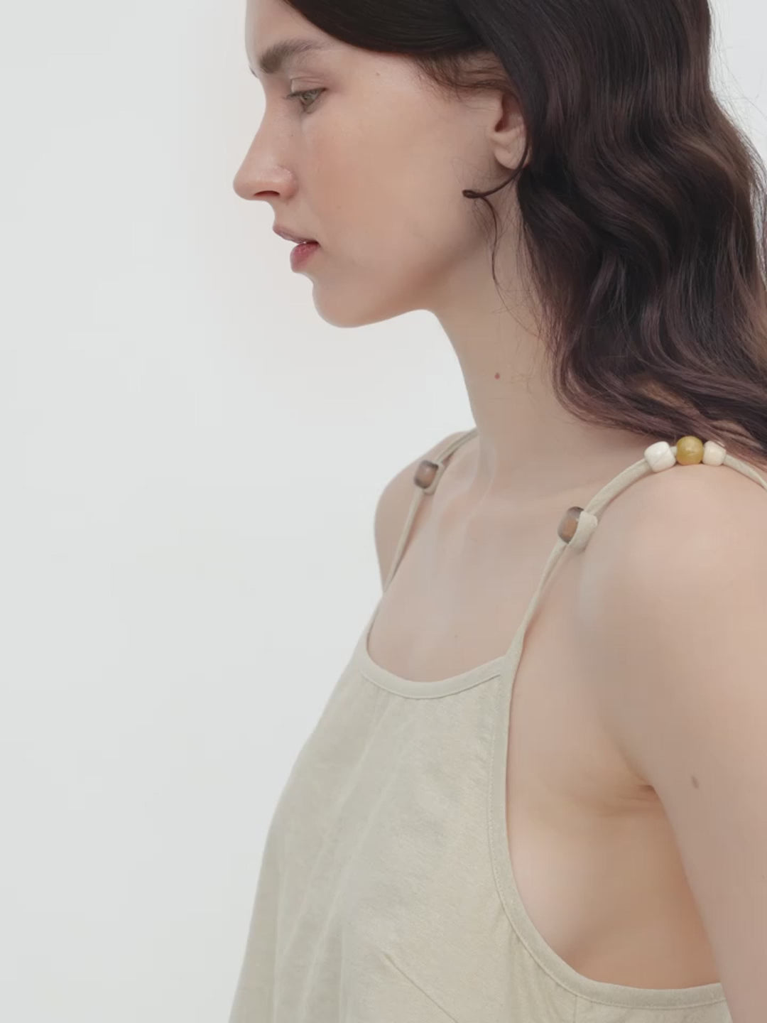 "Island Walk" Cotton Beaded Sling Dress