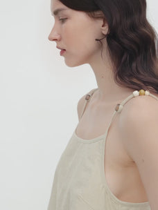 "Island Walk" Cotton Beaded Sling Dress