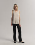 20NM ultra-fine high-quality silk, smooth and elegant U-neck straight knitted vest T