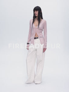 Firelady Fur Long Island Vacation V-neck wool blend cardigan styling video