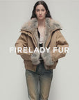 Firelady Fur Women‘s Cropped Fur Parka with Raccoon Fur Trim & 90% Goose Down | Multi-Pocket Utility Style “Nordic Woods”