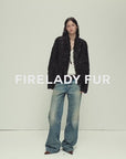 Firelady Fur Women‘s Shearling Coat | Rippled Waterwave Pattern, Rare Lake Lamb“Mole Manor”