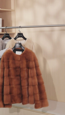 Vintage Clock Velvet Mink Fur Coat Winter