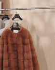 Vintage Clock Velvet Mink Fur Coat Winter
