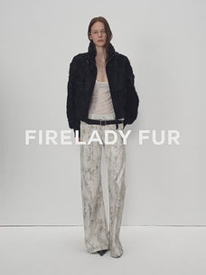 Casual stand-up collar jacket-style fluffy sheep curly hair fashionable short bomber coat"Curly Story"