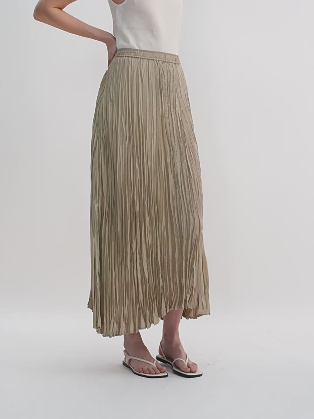 Jupe pour femme en soie de mûrier, plissée sur mesure, à ourlet irrégulier