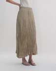 Mulberry silk custom pleated irregular hem skirt for women