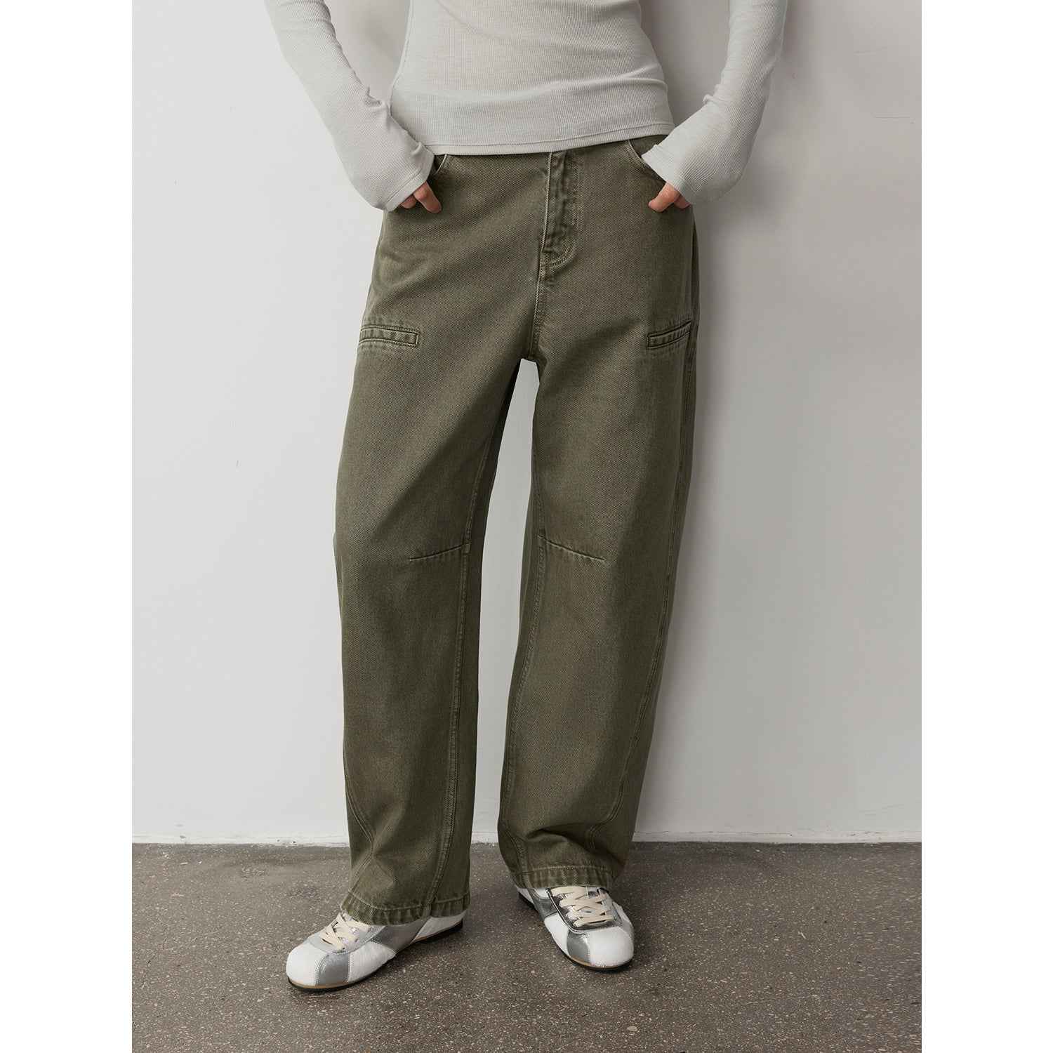 "Primal Instinct" retro distressed wasteland style washed silhouette loose scimitar jeans for autumn - variant_title