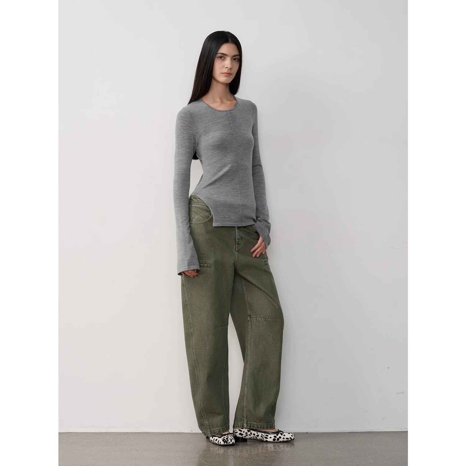 "Primal Instinct" retro distressed wasteland style washed silhouette loose scimitar jeans for autumn - variant_title