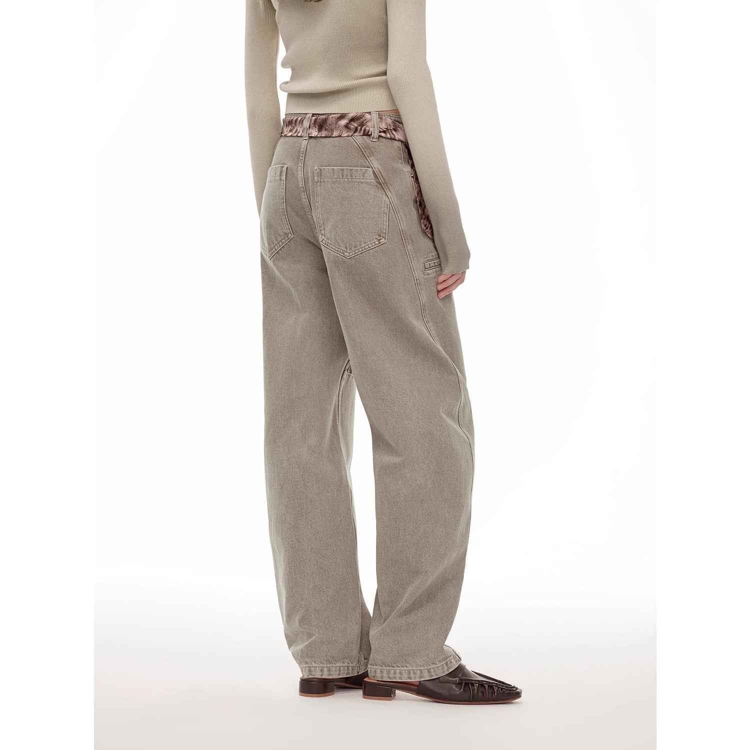 "Primal Instinct" retro distressed wasteland style washed silhouette loose scimitar jeans for autumn - variant_title