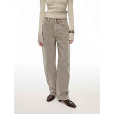"Primal Instinct" retro distressed wasteland style washed silhouette loose scimitar jeans for autumn - variant_title