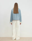 "Pure Era" imported high - quality lamb contrast color fruit collar short wool fur coat - variant_title
