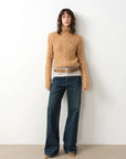 "Pure Flared" Japanese imported fabric Vintage retro washed loose flared jeans for women - variant_title