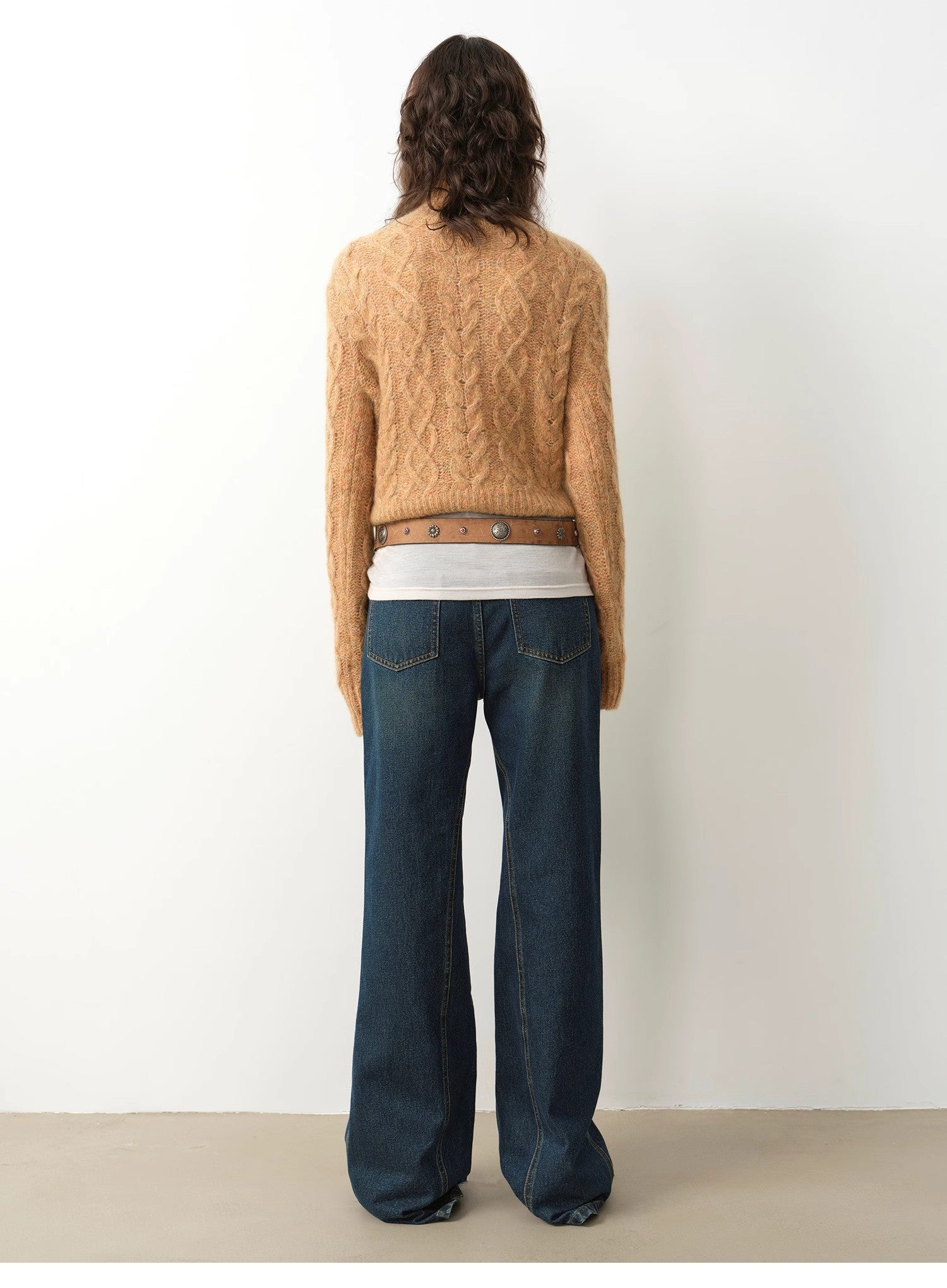 "Pure Flared" Japanese imported fabric Vintage retro washed loose flared jeans for women - variant_title