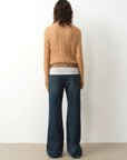 "Pure Flared" Japanese imported fabric Vintage retro washed loose flared jeans for women - variant_title