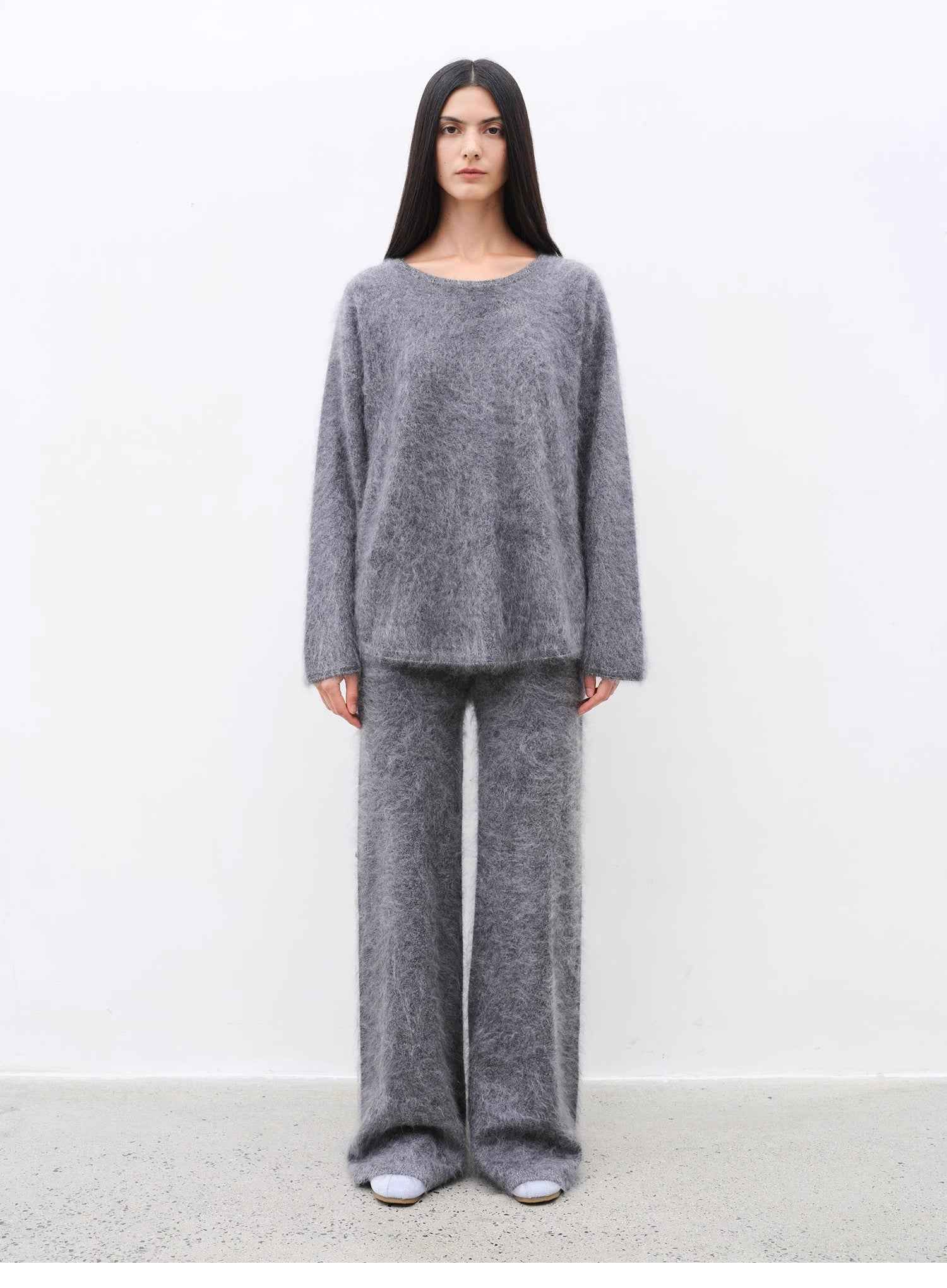 Purple Women's Sweater 2 Piece Outfit Cashmere jumper Comfortable Loose - Fit Crewneck Top Wide Leg Pants Fall Lounge Set Trendy Cozy Clothes "Half - Ripe Winter" - variant_title