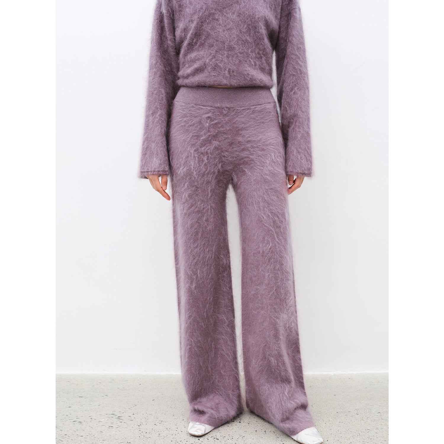 Purple Women's Sweater 2 Piece Outfit Cashmere jumper Comfortable Loose - Fit Crewneck Top Wide Leg Pants Fall Lounge Set Trendy Cozy Clothes "Half - Ripe Winter" - variant_title