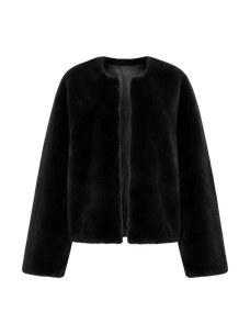 Quiet Warmth black Australian Merino shearling jacket product cutout