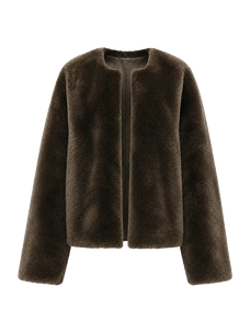 Quiet Warmth dark brown Australian Merino shearling jacket product cutout