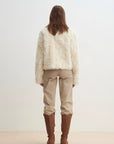 "Rachel" frost - smudged two - tone sheepskin lapel coat - variant_title