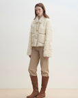 "Rachel" frost - smudged two - tone sheepskin lapel coat - variant_title