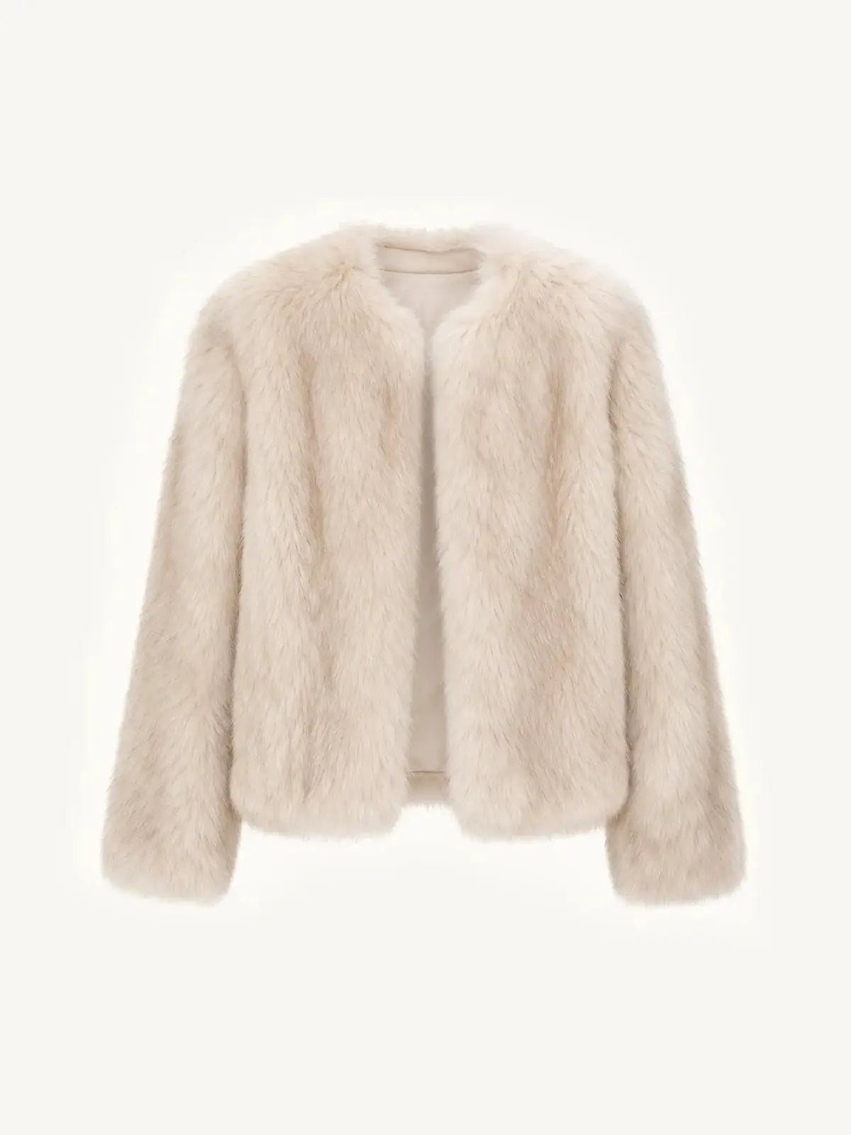 Reed Flower cherry blossom pink Finnish fox fur coat front view