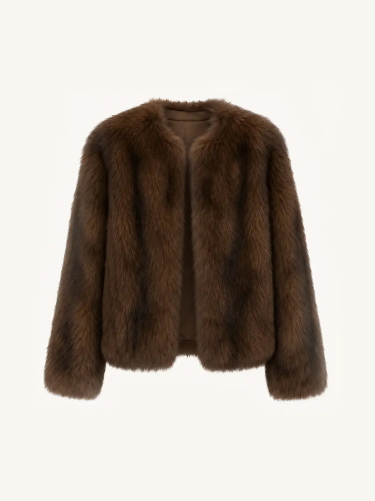 Reed Flower vintage brown Finnish fox fur coat front product view