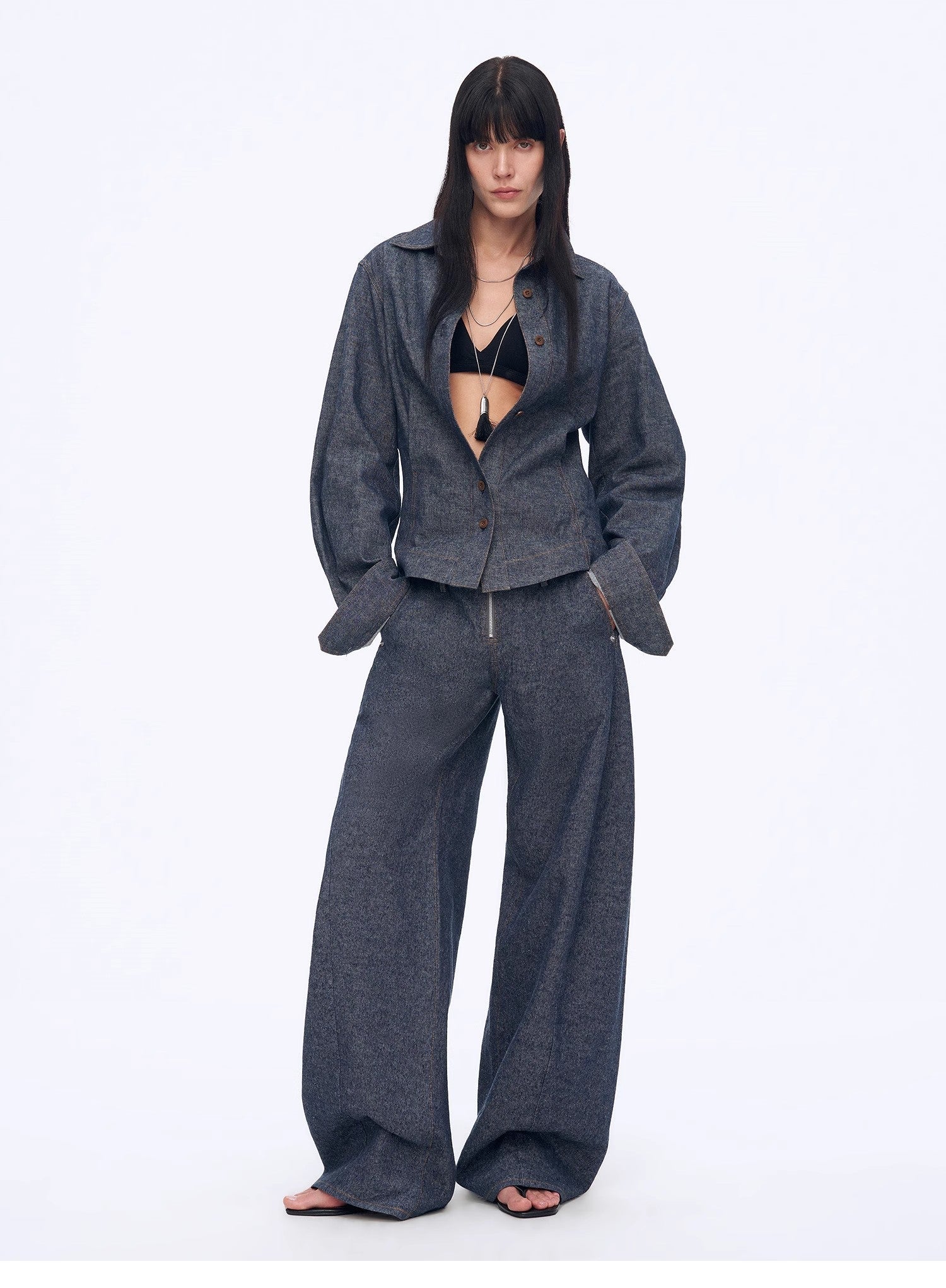 Refreshing breathable twill linen deconstructed silhouette old money style waist shirt top"Berlin Afternoon Tea" - variant_title