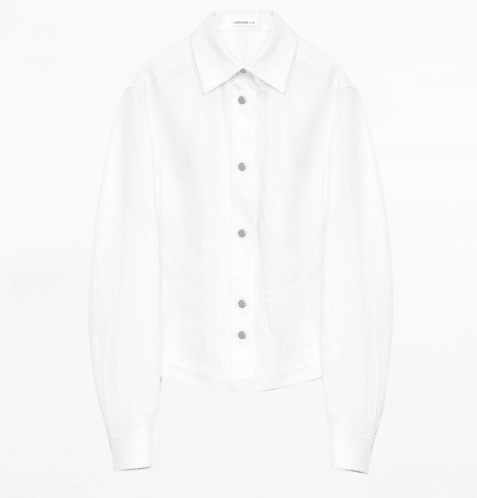 Refreshing breathable twill linen deconstructed silhouette old money style waist shirt top"Berlin Afternoon Tea" - variant_title