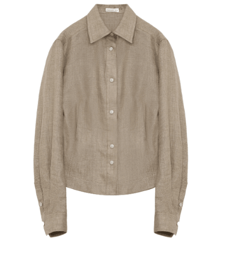 Refreshing breathable twill linen deconstructed silhouette old money style waist shirt top"Berlin Afternoon Tea" - variant_title