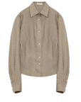 Refreshing breathable twill linen deconstructed silhouette old money style waist shirt top"Berlin Afternoon Tea" - variant_title