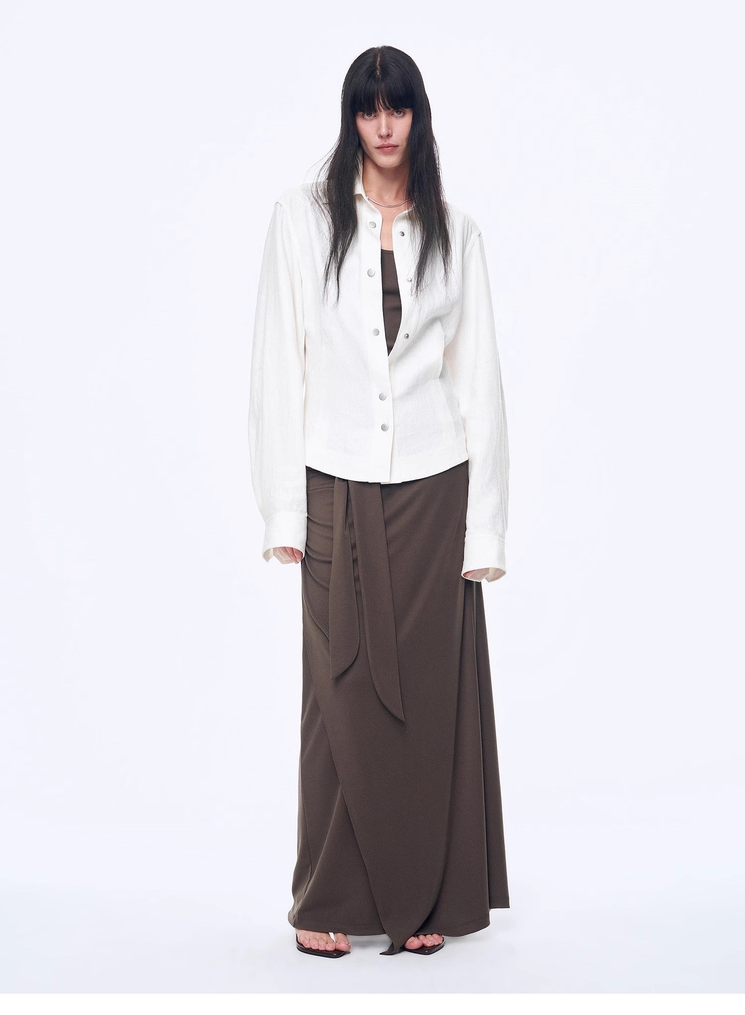 Refreshing breathable twill linen deconstructed silhouette old money style waist shirt top"Berlin Afternoon Tea" - variant_title