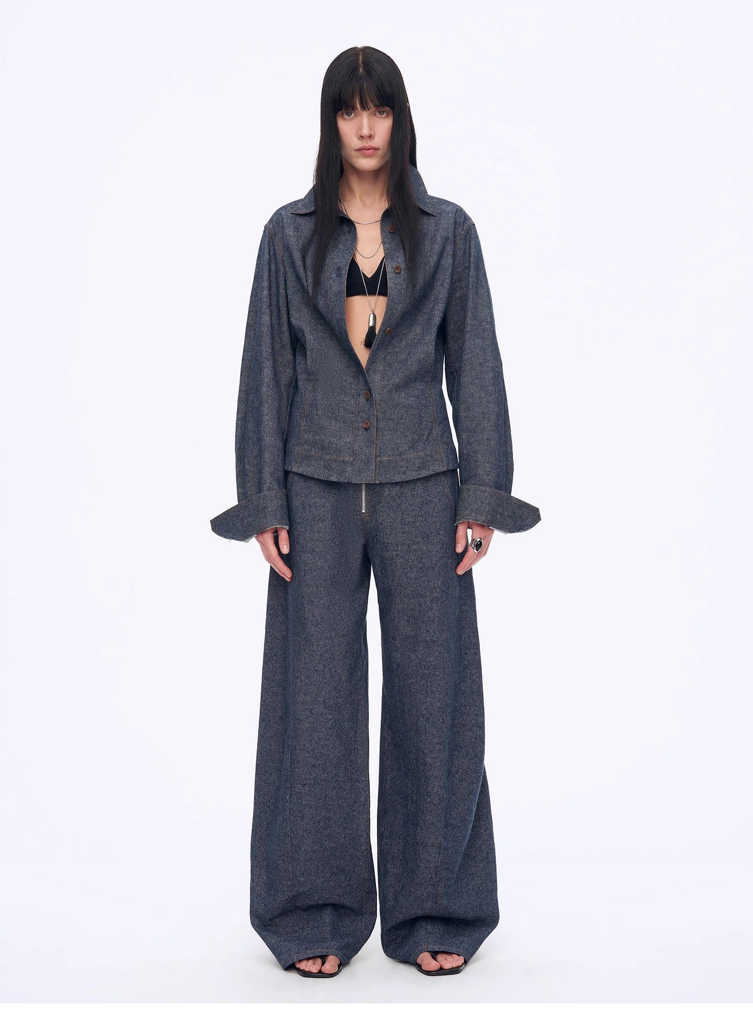 Refreshing breathable twill linen deconstructed silhouette old money style waist shirt top"Berlin Afternoon Tea" - variant_title