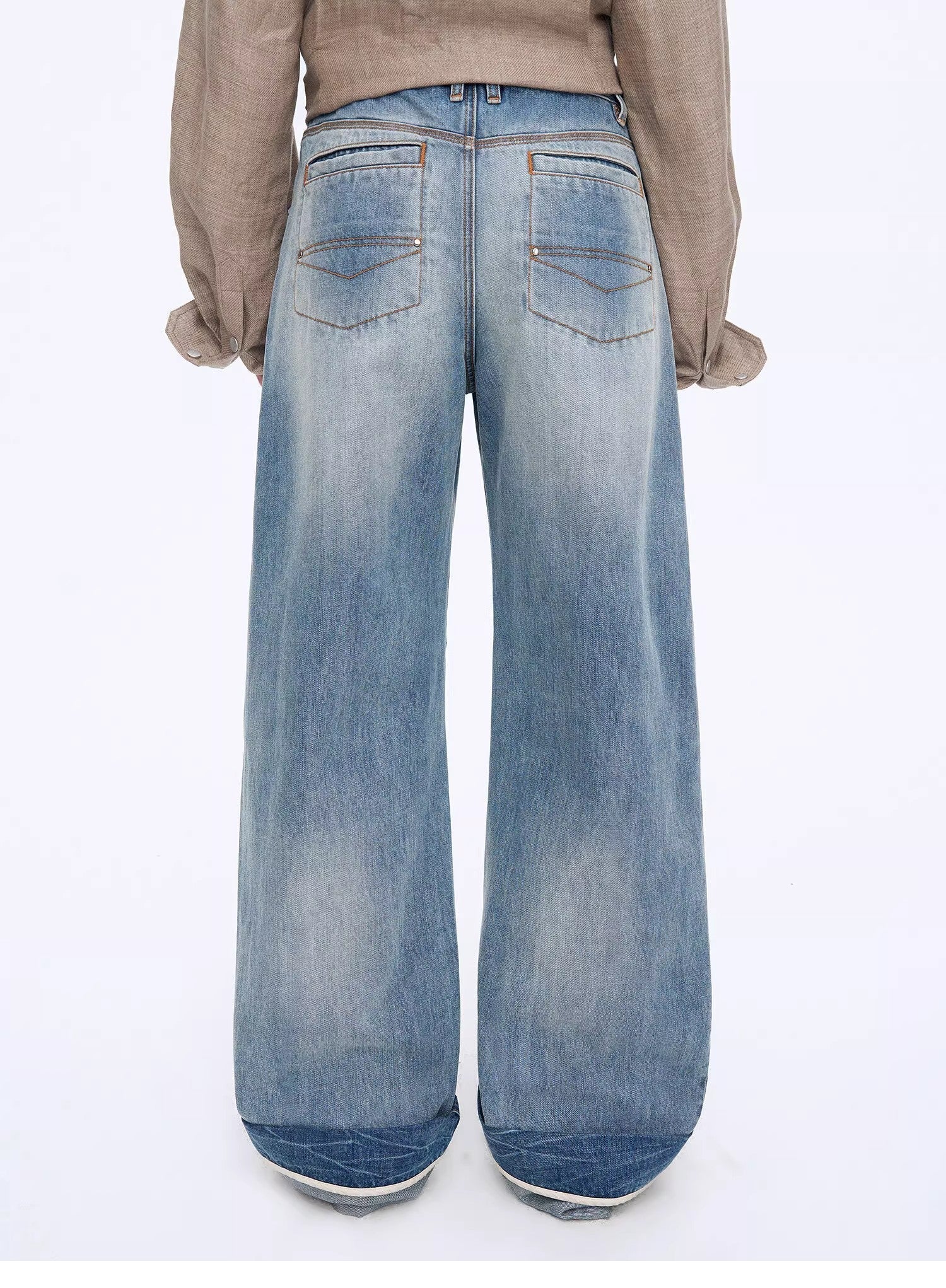 "Refreshing West Coast" Straight - Cut Selvedge Jeans with Smudged &amp; Splashed Ink Detailing - variant_title
