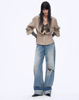 "Refreshing West Coast" Straight - Cut Selvedge Jeans with Smudged & Splashed Ink Detailing - variant_title