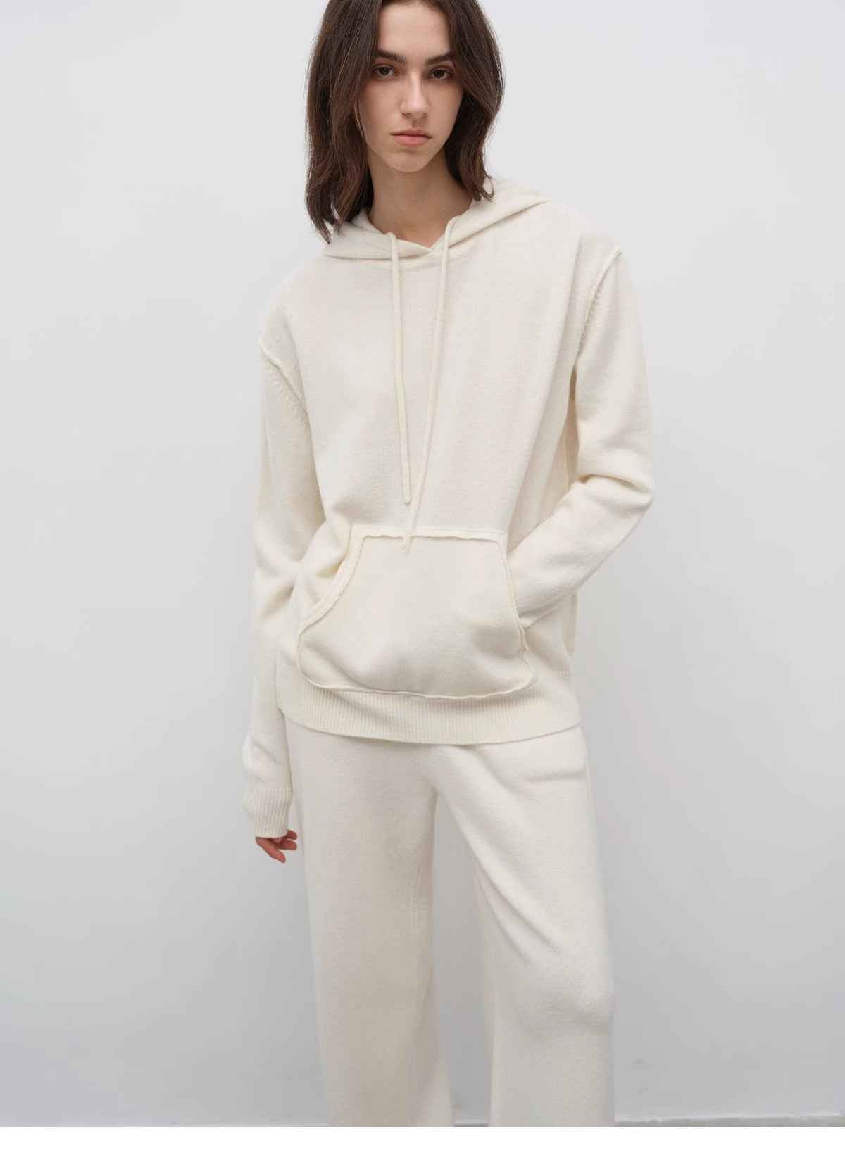 "Relaxed Encounter" Stylish Casual Sports Wool Knit Hoodie and Straight - Leg Leisure Pants Set - variant_title