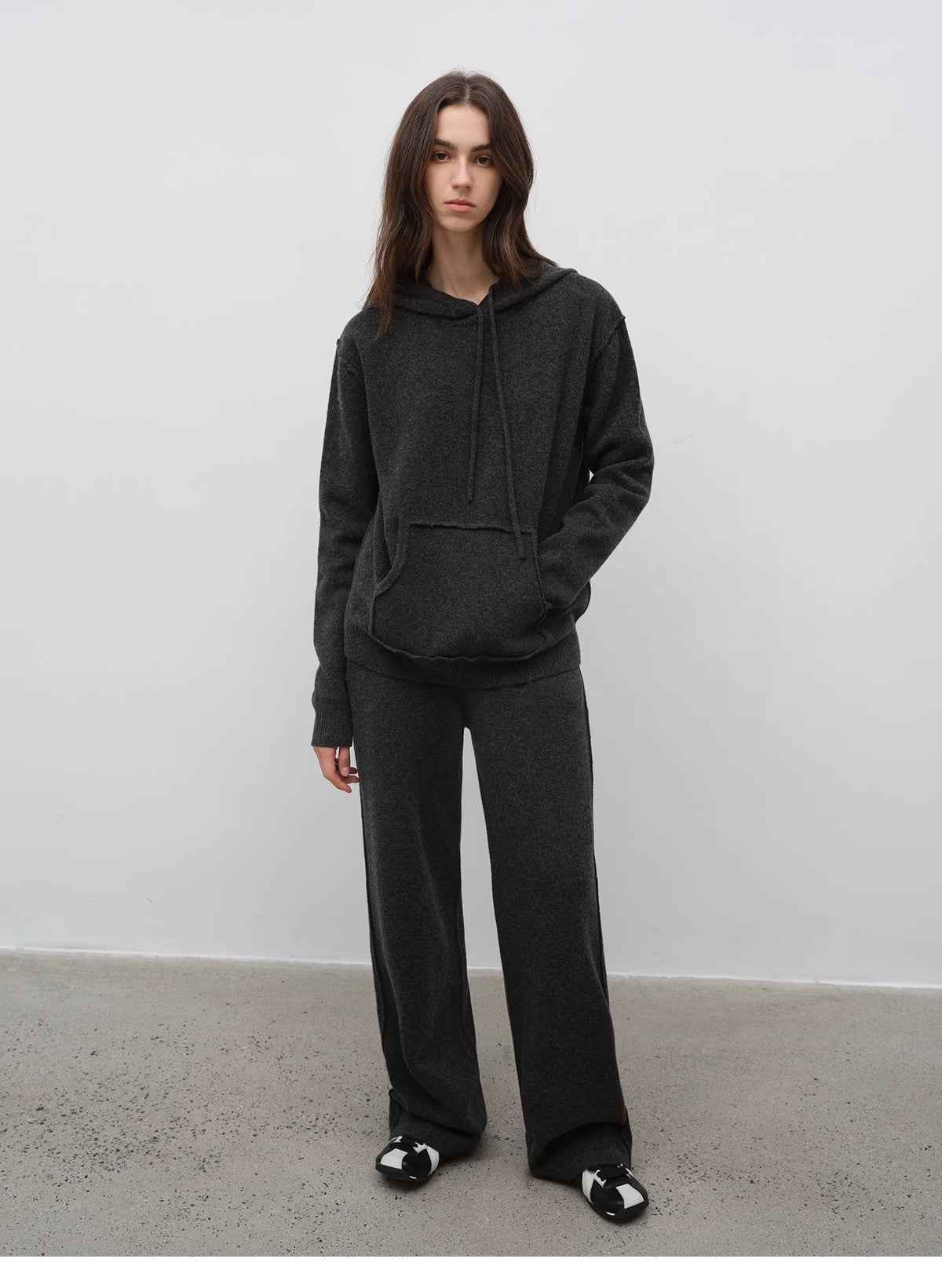 "Relaxed Encounter" Stylish Casual Sports Wool Knit Hoodie and Straight - Leg Leisure Pants Set - variant_title