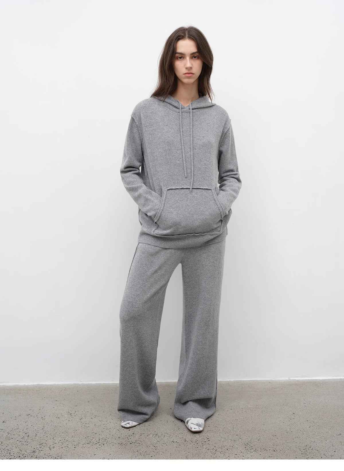 "Relaxed Encounter" Stylish Casual Sports Wool Knit Hoodie and Straight - Leg Leisure Pants Set - variant_title